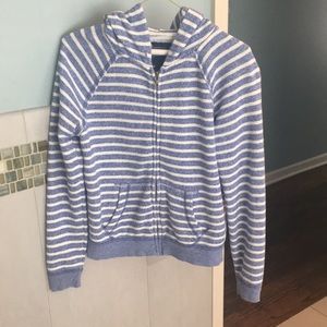 American Eagle Blue Striped Zip-up Hoodie